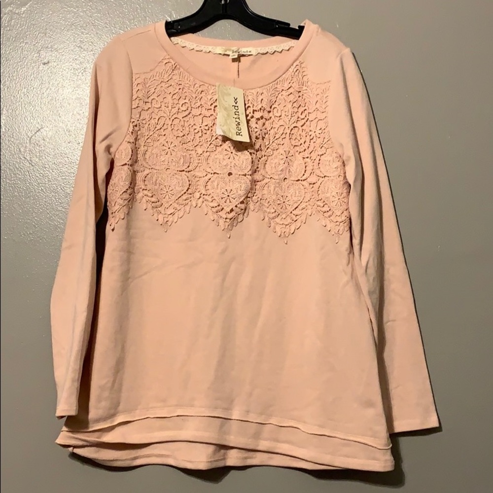 Cute blush lace sweater